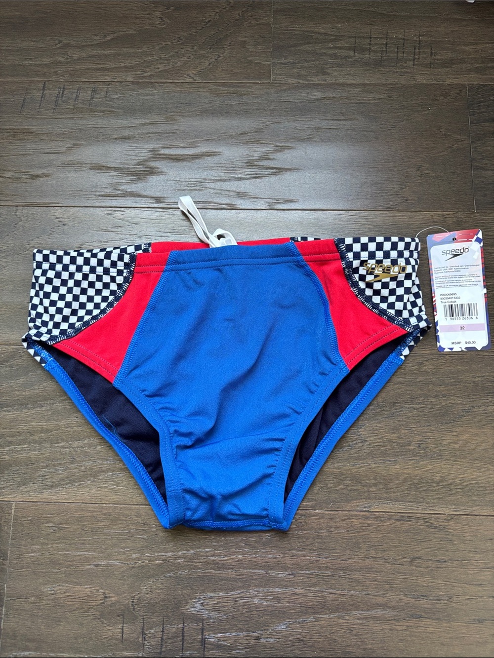 Speedo Endurance  true cobalt swim briefs,elastic drawcord waist